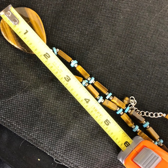 MEXICAN Turquoise Tigers Eye Black Onyx Sterling Silver 950 / 925 Jewelry Set - Picture 15 of 17